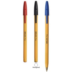 BOLIGRAFO PUNTO FINO, CON 3 PIEZAS, COLOR DE TINTA NEGRO, AZUL Y ROJO