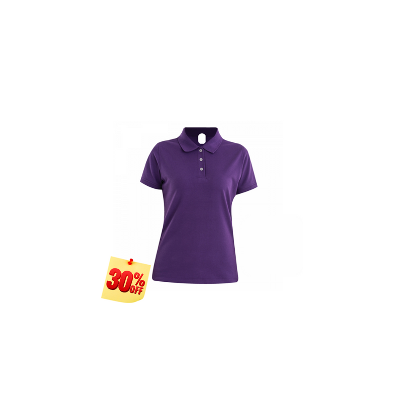 PLAYERA POLO 50% POLIESTER, 50% ALGODON/PREM 230GR MUJER MORADA TALLA S YTISPA