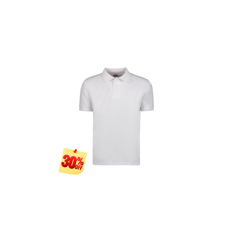 PLAYERA POLO 50% POLIESTER, 50% ALGODON/PREM 230GR HOMBRE BLANCA TALLA M YTISPA
