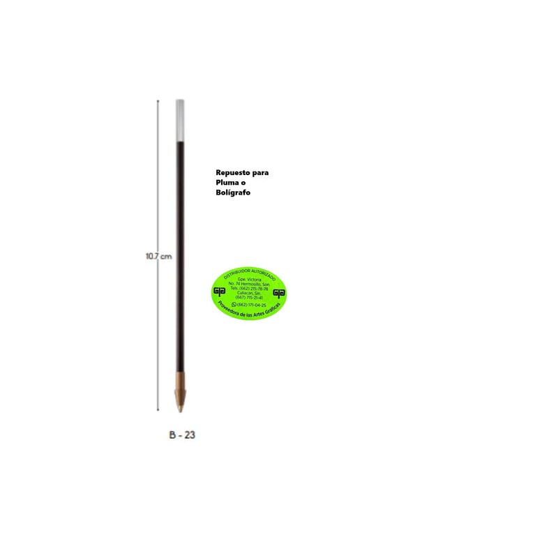 REPUESTO TINTA NEGRA PAQUETE 100 PIEZAS