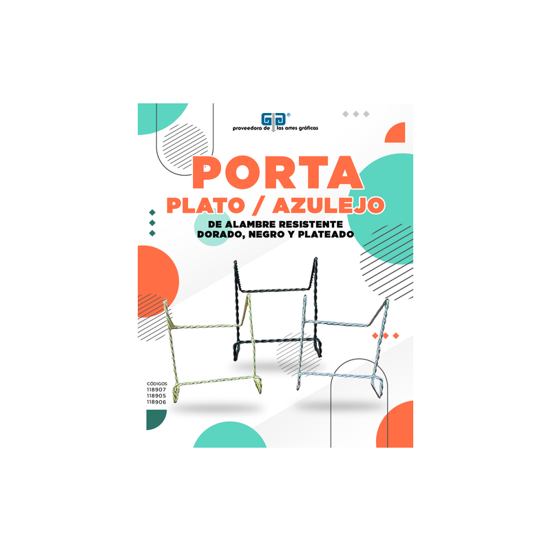 PORTA PLATO O PORTA AZULEJO DE ALAMBRE