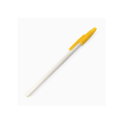 BOLIGRAFO (PLUMA) REDONDO PLUS BLANCO TAPON AMARILLO