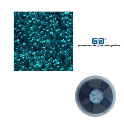ROLLO LENTEJUELA  REDONDA 25 MTS. C/ADHESIVO 3MM TURQUESA SUBLIMAR SUBLIMACION YTISPA
