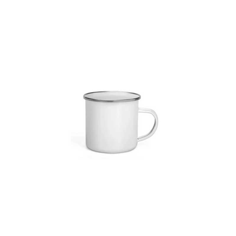 TAZA PELTRE BLANCA ORILLA PLATEADA 10 OZ ASA BLANCA PARA SUBLIMAR 290 ML SUBLIMACION ENCOGRAPHICS
