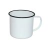 TAZA PELTRE BLANCA ORILLA NEGRA 10 OZ ASA BLANCA PARA SUBLIMAR 290 ML SUBLIMACION ENCOGRAPHICS