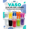 VASO CAPI 16 OZ VASO Y TAPA MISMO COLOR, POPOTE NATURAL, VARIEDAD EN COLORES