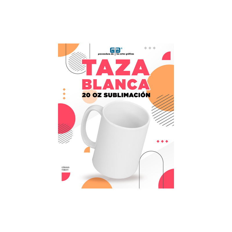 TAZA BLANCA 20 OZ PARA SUBLIMAR 590 ML SUBLIMACION ENCOGRAPHICS