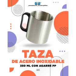 TAZA ACERO INOXIDABLE 350 ML CON AGARRE PP PARA SUBLIMAR SUBLIMACION ENCOGRAPHICS