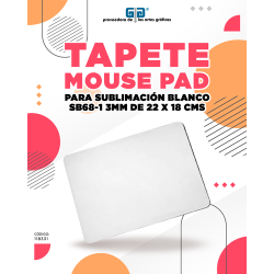 TAPETE MOUSE PAD SUBLIMACION SB68-1 3mm de 22 X 18 cms PARA SUBLIMAR BLANCO SUBLIMACION ENCOGRAPHICS