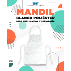 MANDIL BLANCO DE POLIESTER PARA SUBLIMAR Y SERIGRAFIA SUBLIMACION YTISPA