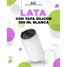 LATA DE ALUMINIO BLANCA CON TAPA SILICON PARA SUBLIMAR 355 ML SUBLIMACION ENCOGRAPHICS