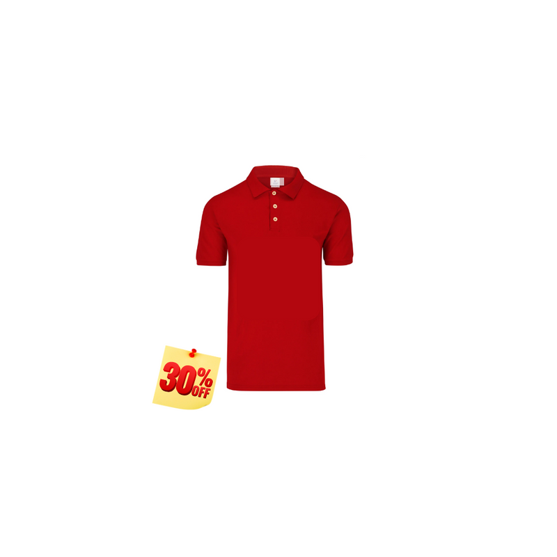 PLAYERA POLO 50% POLIESTER, 50% ALGODON/PREM 230GR HOMBRE ROJA TALLA S YTISPA