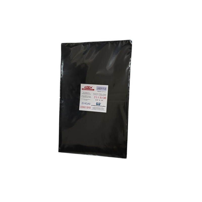 LASER FILM POSIFILM POLIESTER TAMAÑO OFICIO 25 HOJAS 216 X 355 (8.5 X 14") MARCA ENCOGRAPHICS