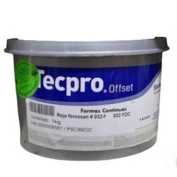 TINTA PARA PRENSA OFFSET COLOR ROJO FORCOSAN CLAVE 032 FOC   CONTENIDO 1 KG MARCA TECPRO SANCHEZ PRODUCCION EN MEXICO