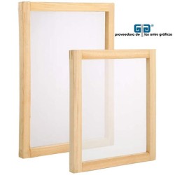 MARCO DE MADERA TENSADO MALLA BLANCA 70X90 CMS 90 PUNTOS POR Cm2