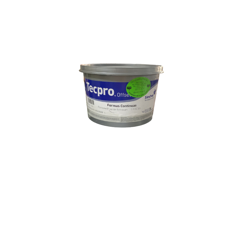 TINTA PARA PRENSA OFFSET COLOR	VERDE FORCOSAN CLAVE 5 FOC 85 CONTENIDO 1 KG	MARCA	TECPRO SANCHEZ	PRODUCCION EN MEXICO