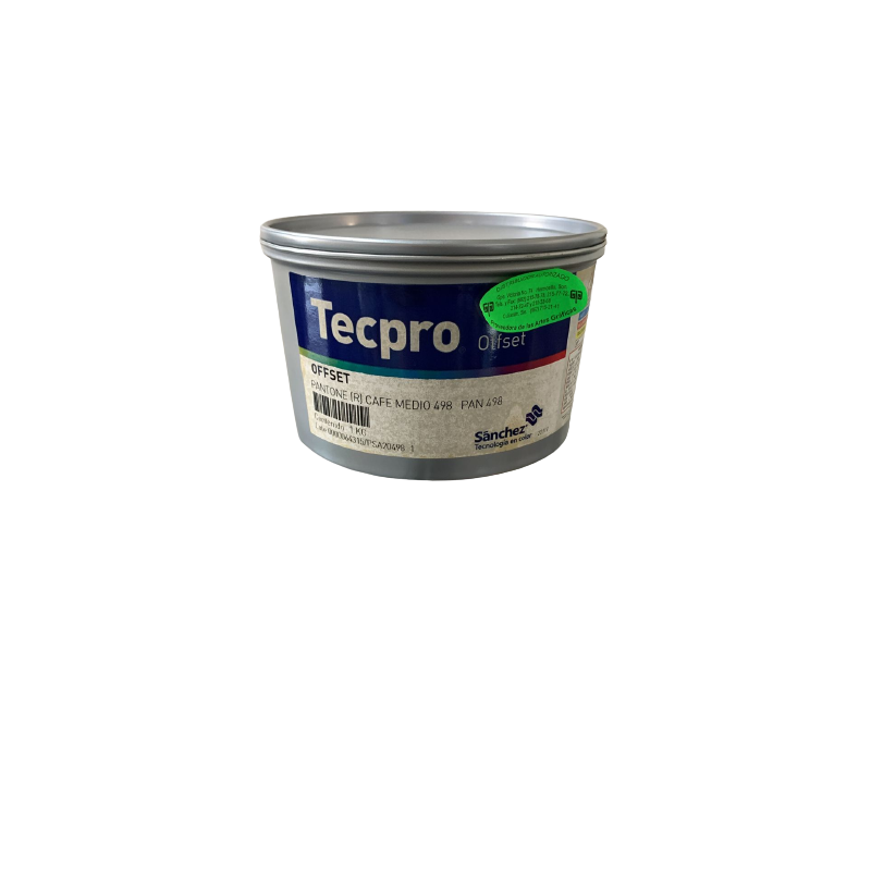 TINTA PARA PRENSA OFFSET COLOR	CAFÉ MEDIO CLAVE PAN 498 CONTENIDO 1 KG MARCA	TECPRO SANCHEZ	PRODUCCION EN MEXICO
