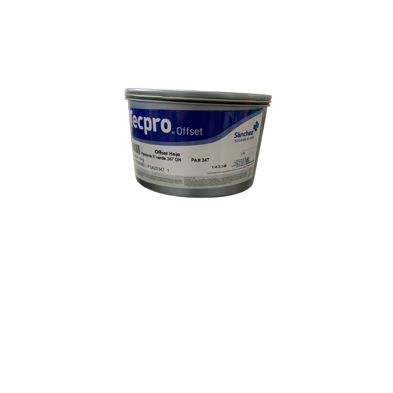 TINTA PARA PRENSA OFFSET COLOR	VERDE CLAVE PAN 347 CONTENIDO 1 KG MARCA TECPRO SANCHEZ	PRODUCCION EN MEXICO