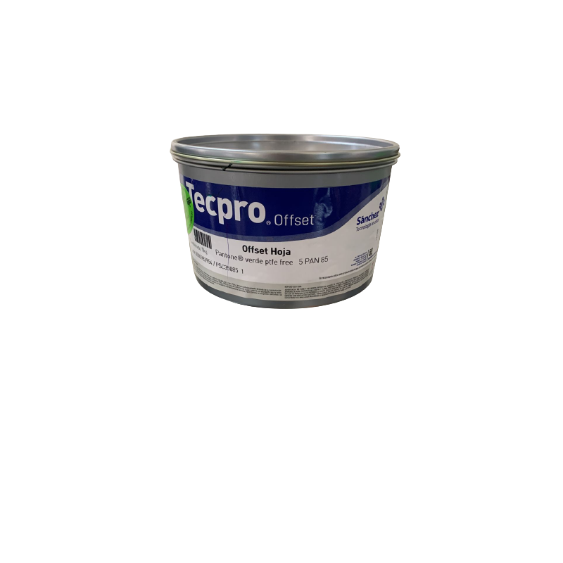 TINTA PARA PRENSA OFFSET COLOR	VERDE CLAVE 5 PAN 85 CONTENIDO 1 KG	MARCA TECPRO SANCHEZ	PRODUCCION EN MEXICO
