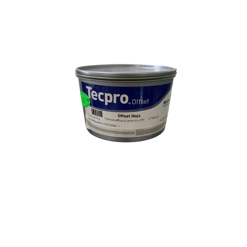 TINTA PARA PRENSA OFFSET COLOR	AZUL PROCESS CLAVE	2 PAN 60 CONTENIDO 1 KG	MARCA	TECPRO SANCHEZ	PRODUCCION EN MEXICO