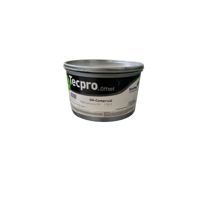 TINTA PARA PRENSA OFFSET COLOR	NEGRO PROCESS	CLAVE 1 OH 1	CONTENIDO 1 KG MARCA	TECPRO SANCHEZ	PRODUCCION EN MEXICO