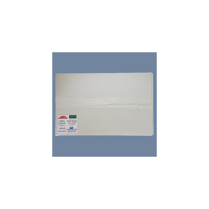 LÁSER FILM POSIFILM DE POLIÉSTER TAMAÑO DOBLE CARTA 27.9 X 43.2 CMS CON 100 HOJAS