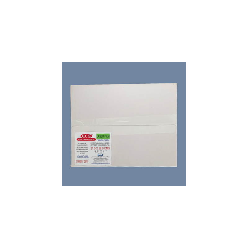 LASER FILM POSIFILM POLIESTER TAMAÑO CARTA 100 HOJAS  216X279 MM  (8.5" X11")	MARCA	ENCOGRAPHICS