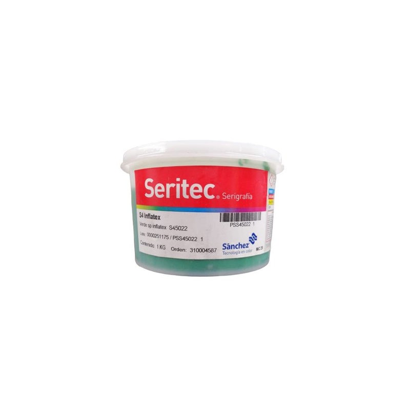 VERDE INFLATEX PUFF TINTA 1 K S4 5022. PARA TELAS O TEXTILES PARA DAR IMPRESION REALZADA CON ASPECTO INFLADO Y TERMINADO AHULADO