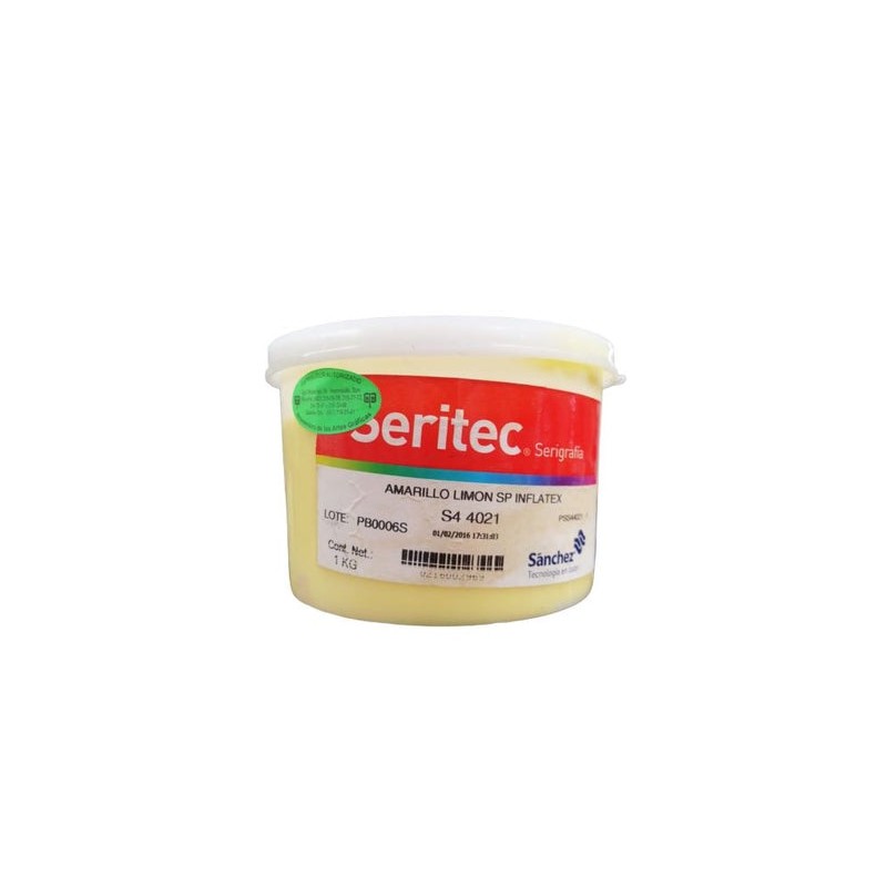 AMARILLO LIMON INFLATEX PUFF TINTA 1 K S4 4021. PARA TELAS O TEXTILES PARA DAR IMPRESION REALZADA CON ASPECTO INFLADO Y TERMINAD